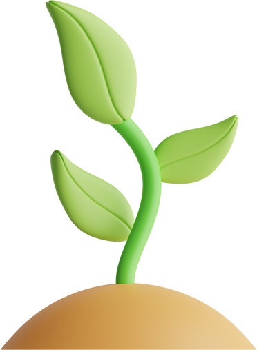 3D illustration of a growing plant